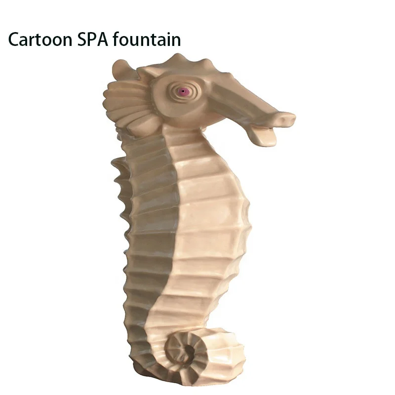สระว่ายน้ำสวนน้ำอุปกรณ์ไฟเบอร์กลาสเสริมพลาสติก Seahorse สเปรย์น้ำแร่ประติมากรรม