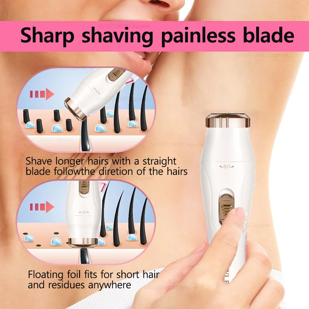 Electric Razor for Women Painless Rechargeable Lady Body Shavers Hair Trimmer for Face Nose  Mustache Arm Leg Armpit Bikini