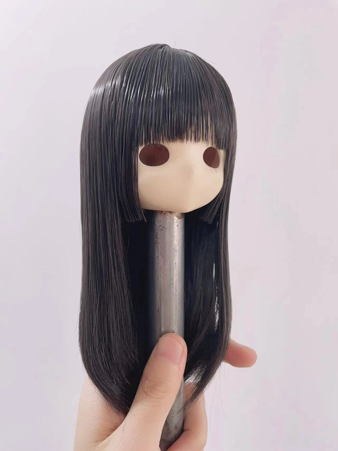 D03-C035 children handmade toy 1/3 1/4 doll BJD/SD doll's Accessories black grey High temperature soft silk hair 1pcs