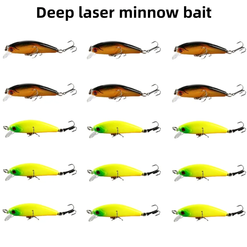 1/3/5PCS Sinking Laser Minnow Fishing Lure 5.7cm/6.2g 3D Eyes Swim Wobblers Artificial Hard Bait For Pike Carp  Fishing Tackle