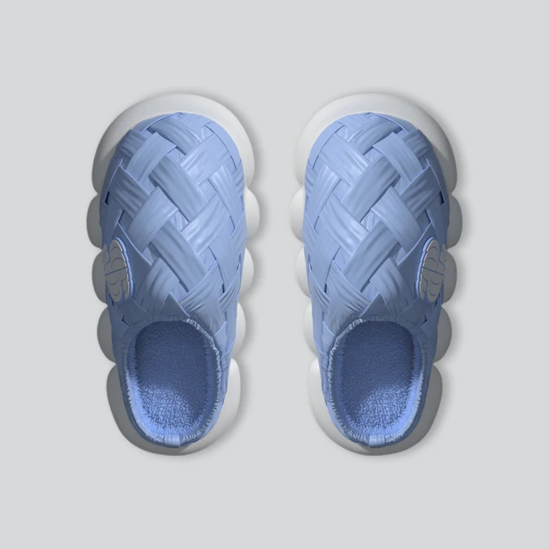 Woven Waterproof Cotton Slippers For Women Winter Warm And Soft Soles For Household Increase Thick Sole Home Slipper Man