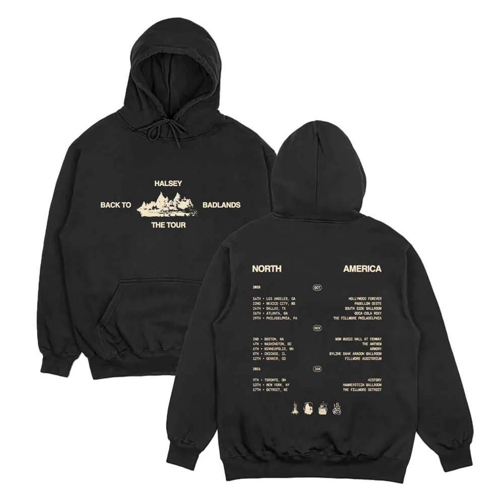 

Halsey hoodies Halsey Back To Badlands the tour Streetwear Harajuku Hip Hop Pullover Top Popular Music Sweatshirt Fan Gift Hoody