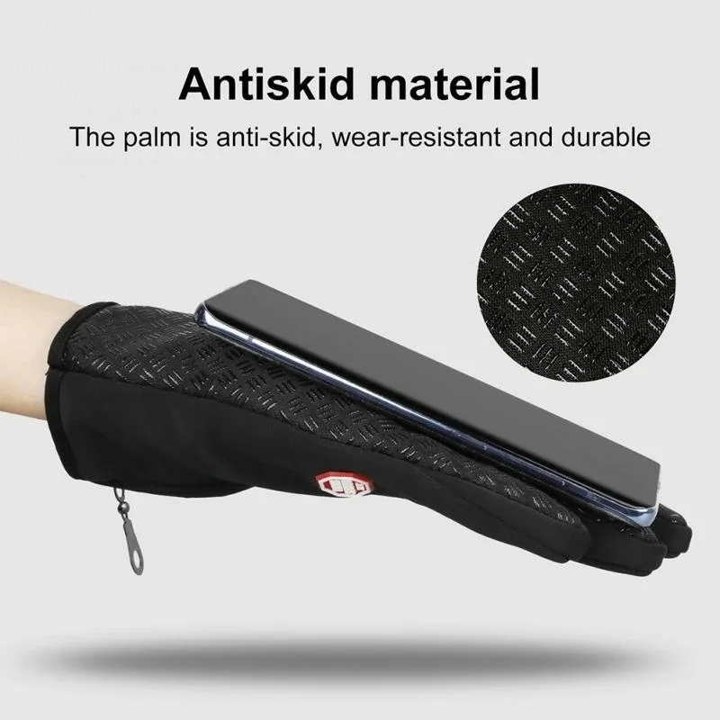 Touchscreen Winter Warm Cycling Gloves Full-finger Touchscreen Anti-slip Waterproof Outdoor Camping Sports Full-finger Design