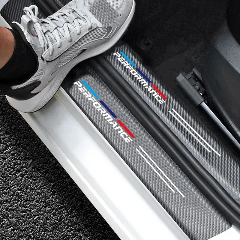 For BMW Car Door Sill Stickers Accessories for BMW M Power Performance E46 E39 E90 E36 E60 E34 E30 F30 F10 X1 X3 X5 E92 G30