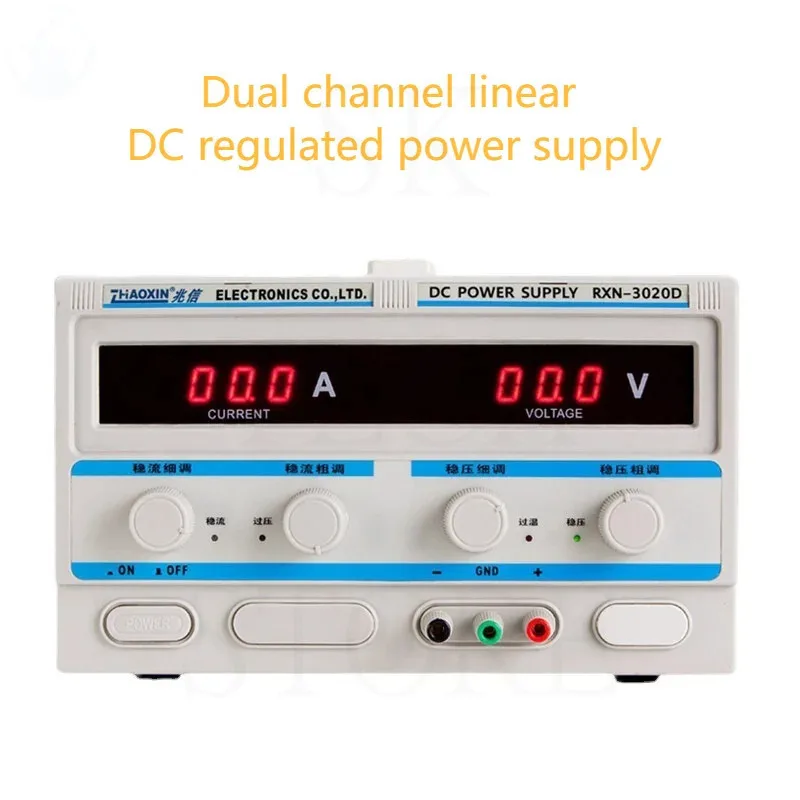 Adjustable Dual Channel Linear DC Power Supply Benchtop Supply 2 Channel DC Regulated Power Supply RXN-3010D/RXN-3020D/RXN-3030D