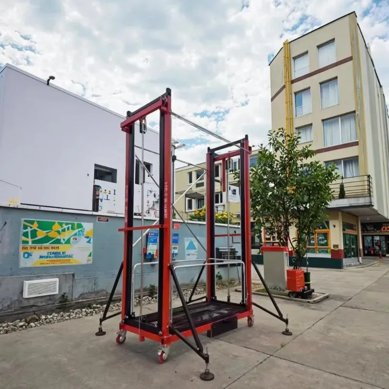 Custom Indoor/Outdoor Remote Control Electric Motor Lifting Scaffold Foldable Convenient Disassembly Platform 600kg Capacity