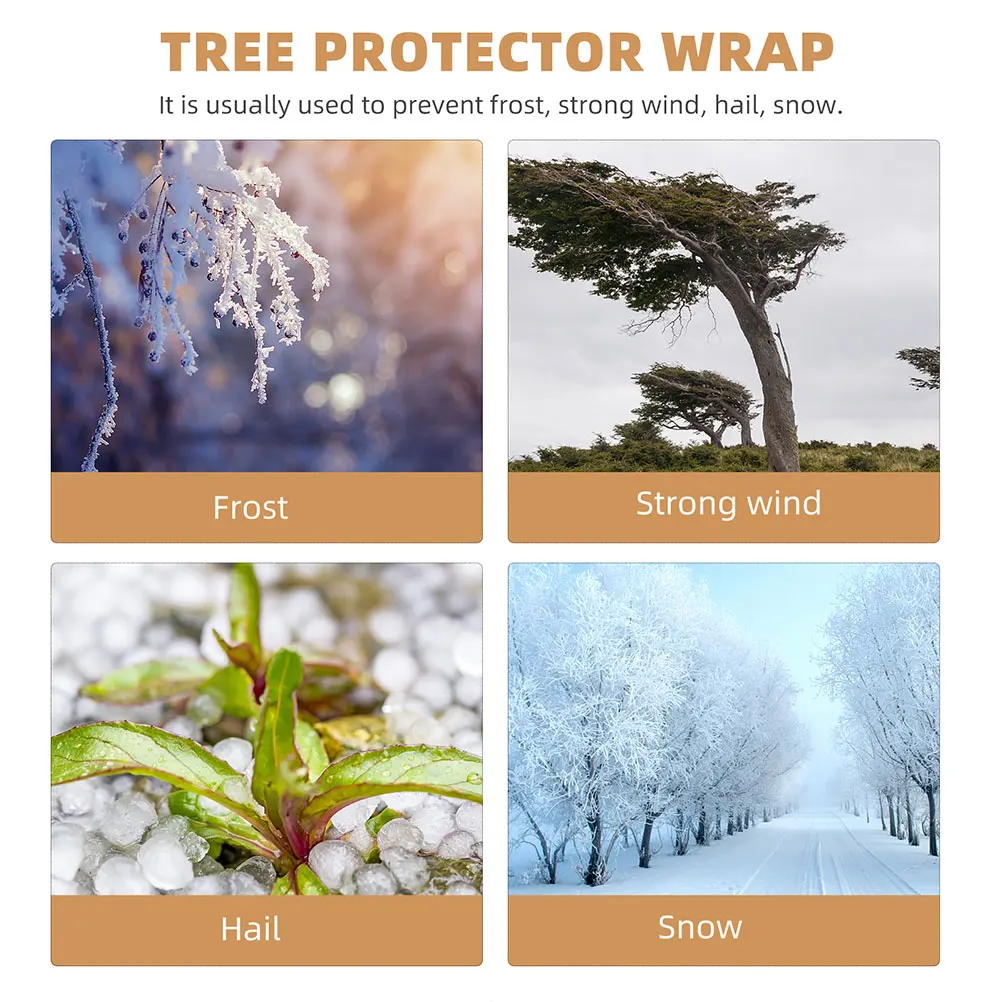 

2pcs 2 Rolls Tree Wrap Cloths Thick Durable Wind-Proof Sun-Blocking Protection For Trunk Plants Winter Cold Garden Accessories