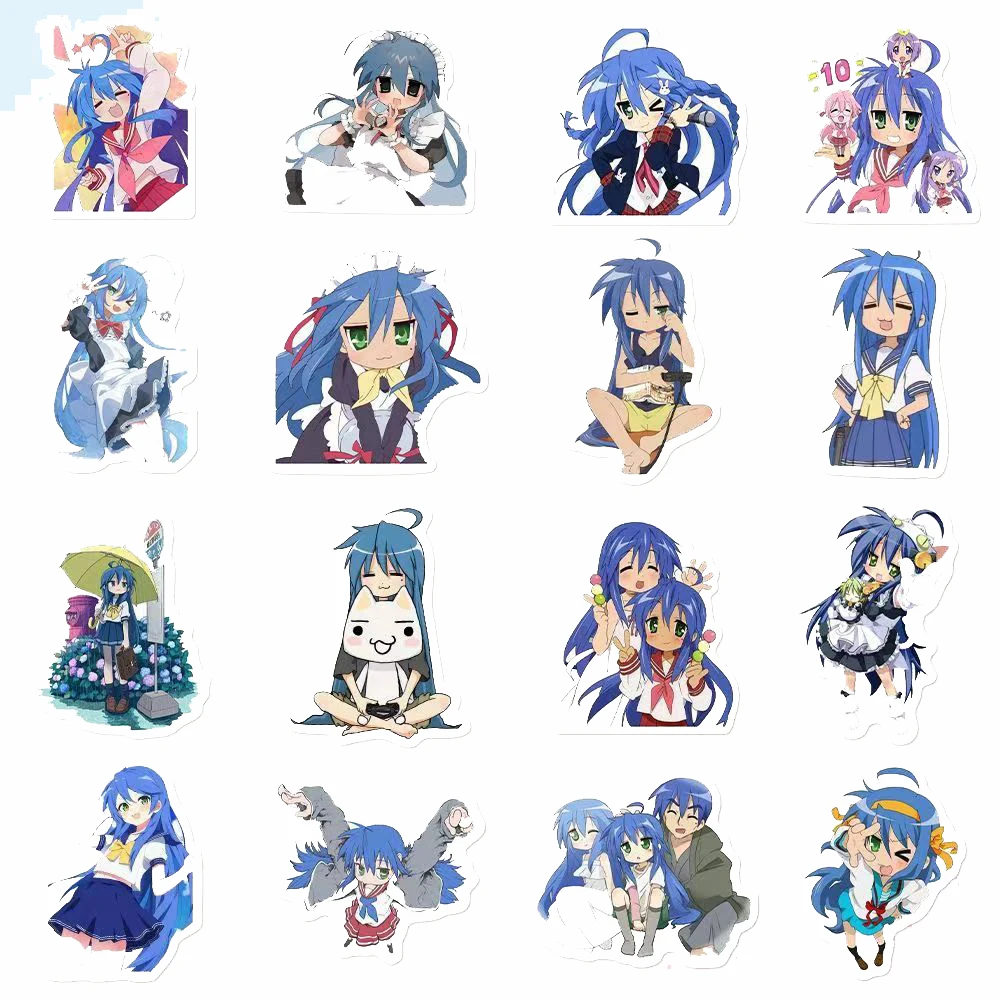 10/30/60ชิ้น Izumi konata สติ๊กเกอร์รูปดาวโชคดีน่ารักเด็กผู้หญิงการ์ตูนโน้ตบุ๊คแล็ปท็อปกระเป๋าจักรยานตกแต่งของขวัญสติกเกอร์ติดรถยนต์