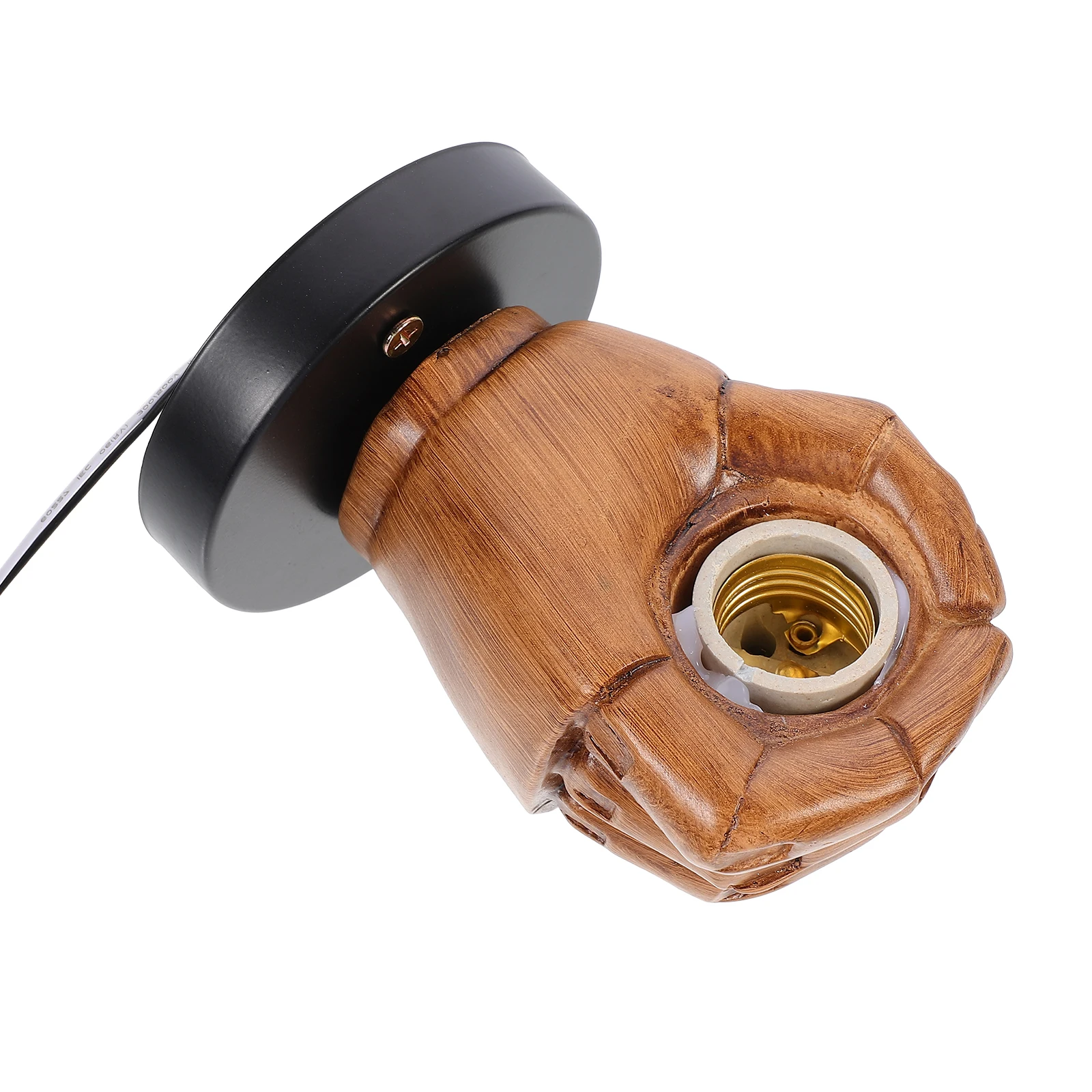 

1Set Wall Lamp Holder Vintage Style Resin Iron E27 Lamp Socket for Indoor Outdoor Home Garden Lighting Decor