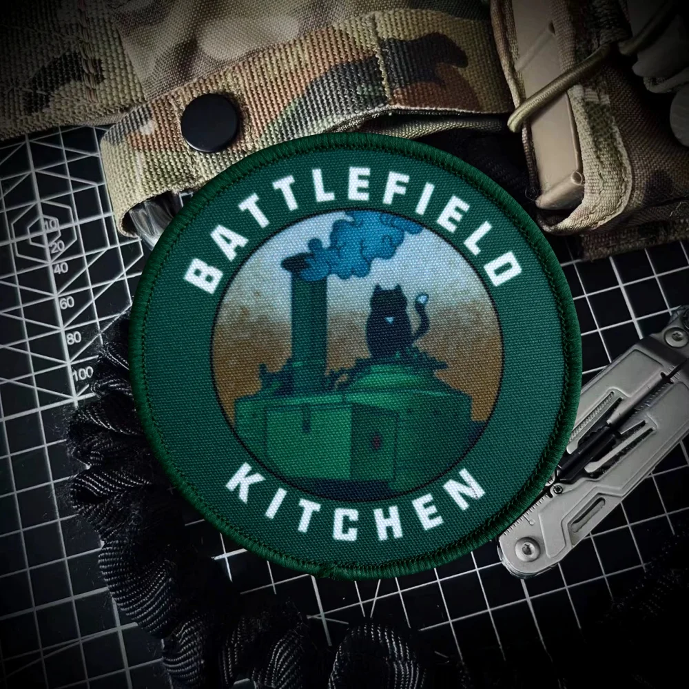 

Battlefield Kitchen Tactical Patch Fun Print Hook&Loop Armband Military Army Morale Badge Clothing Decorative Backpack Stickers