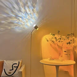 LED Double-headed floor Lamp sunset bedroom lamp projection  Water Ripples Floor Lamp Live Streaming light adjustable height