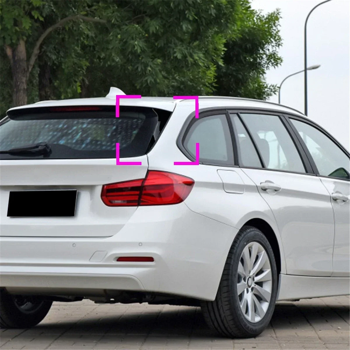 For BMW 3 Series F31 Touring Wagon 2012-2018 Rear Window Splitter Side Spoiler Canards Aprons Sticker Body Kit Car Accessories