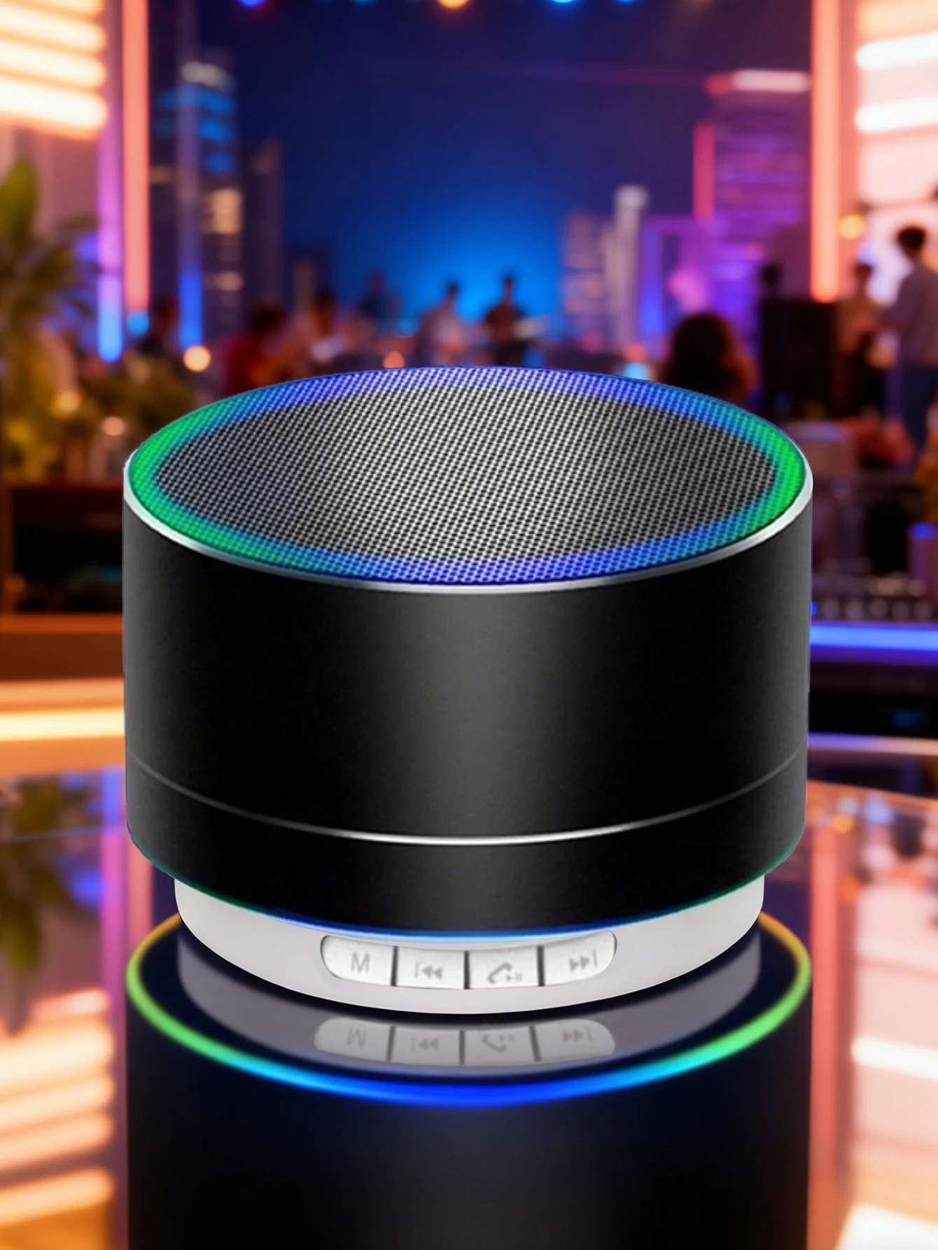 مكبر صوت بلوتوث متوهج RGB بملمس معدني، شريك صوتي جديد للفيديو المنزلي والتشغيل العصري في الهواء الطلق #2