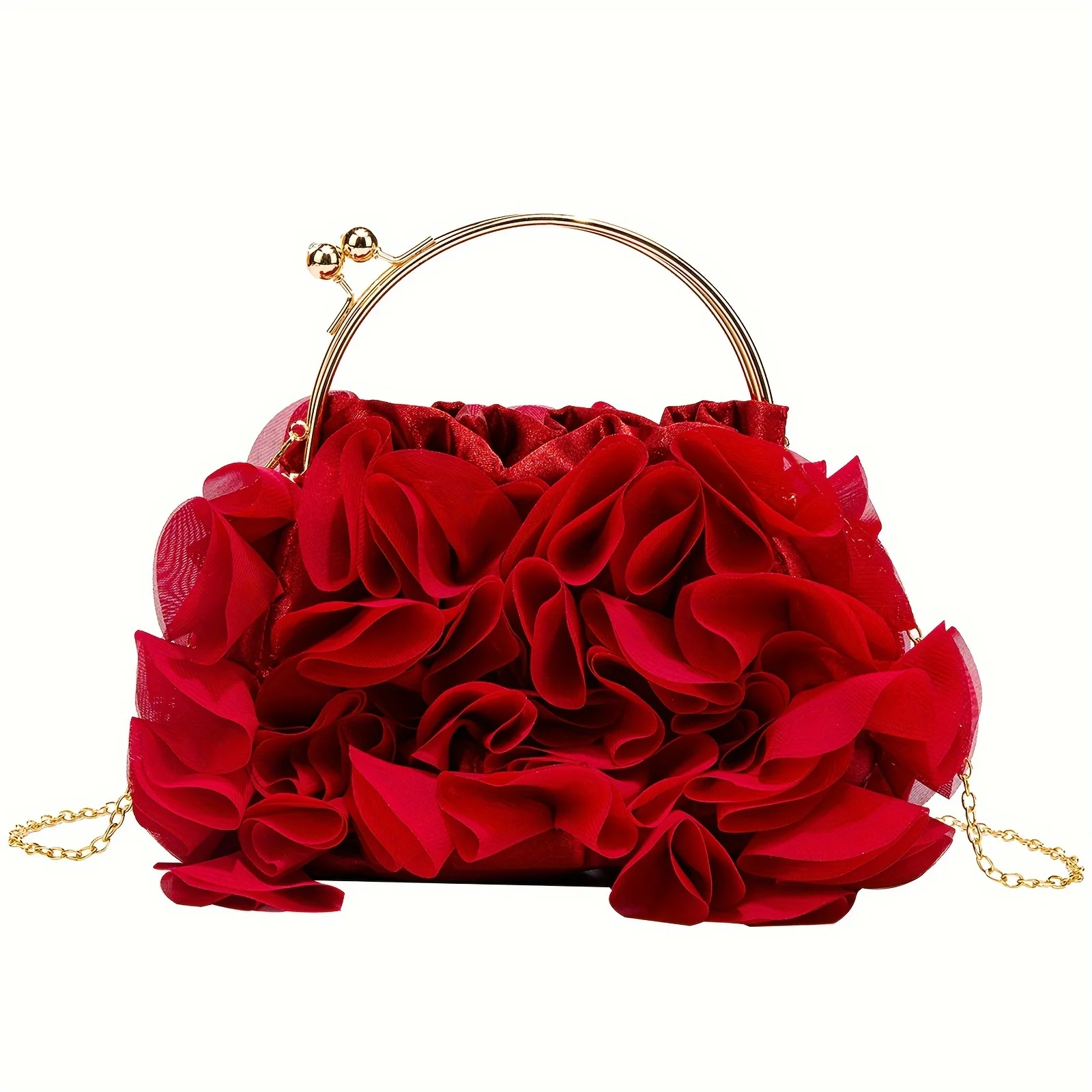 

Elegant Floral Decor Dinner Bag, Classic Banquet Handbag, Women's Formal Clutch Purse For Wedding Party Prom
