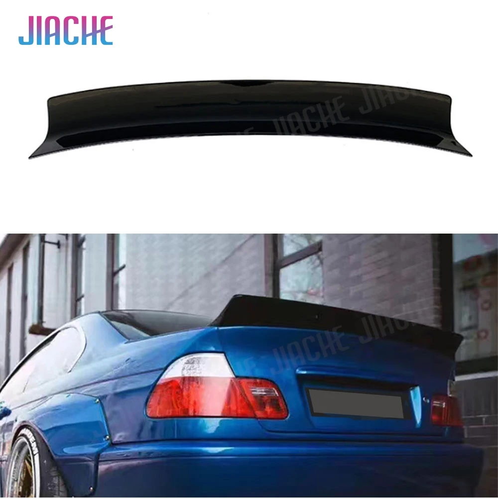 JCYECF ABS الخلفي الجذع بطة المفسد غطاء الجناح لسيارات BMW 3 Series E46 1998-2004 ألياف الكربون الخلفي سبويلر إضافة على اكسسوارات السيارات