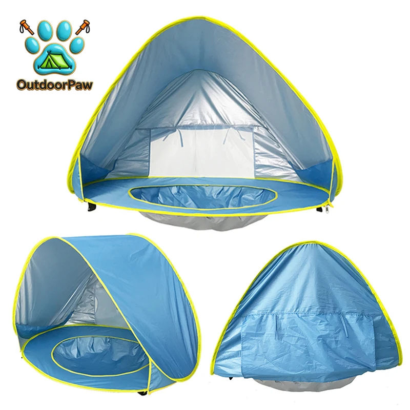 Baby Beach Tent with Pool UV Protection Sunshelter Pop Up Portable Shade Pool Child Kid Outdoor Fun-Play Instant Camping Tent