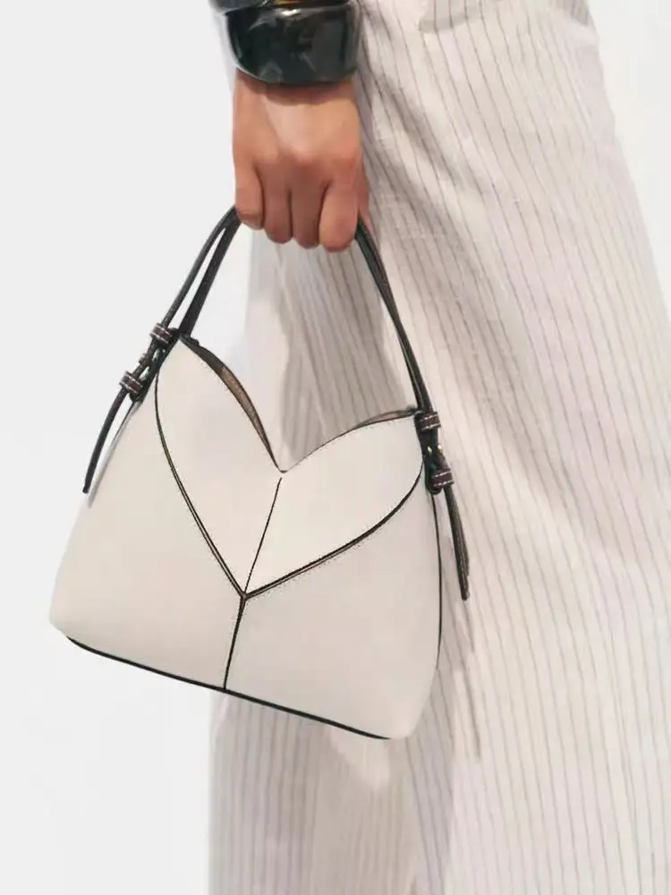 High-End Sensation Handbag ZR Home 2025 New Design Small Batch Shoulder Bag Elegant Splicing Crossbody Bag for Youth Women