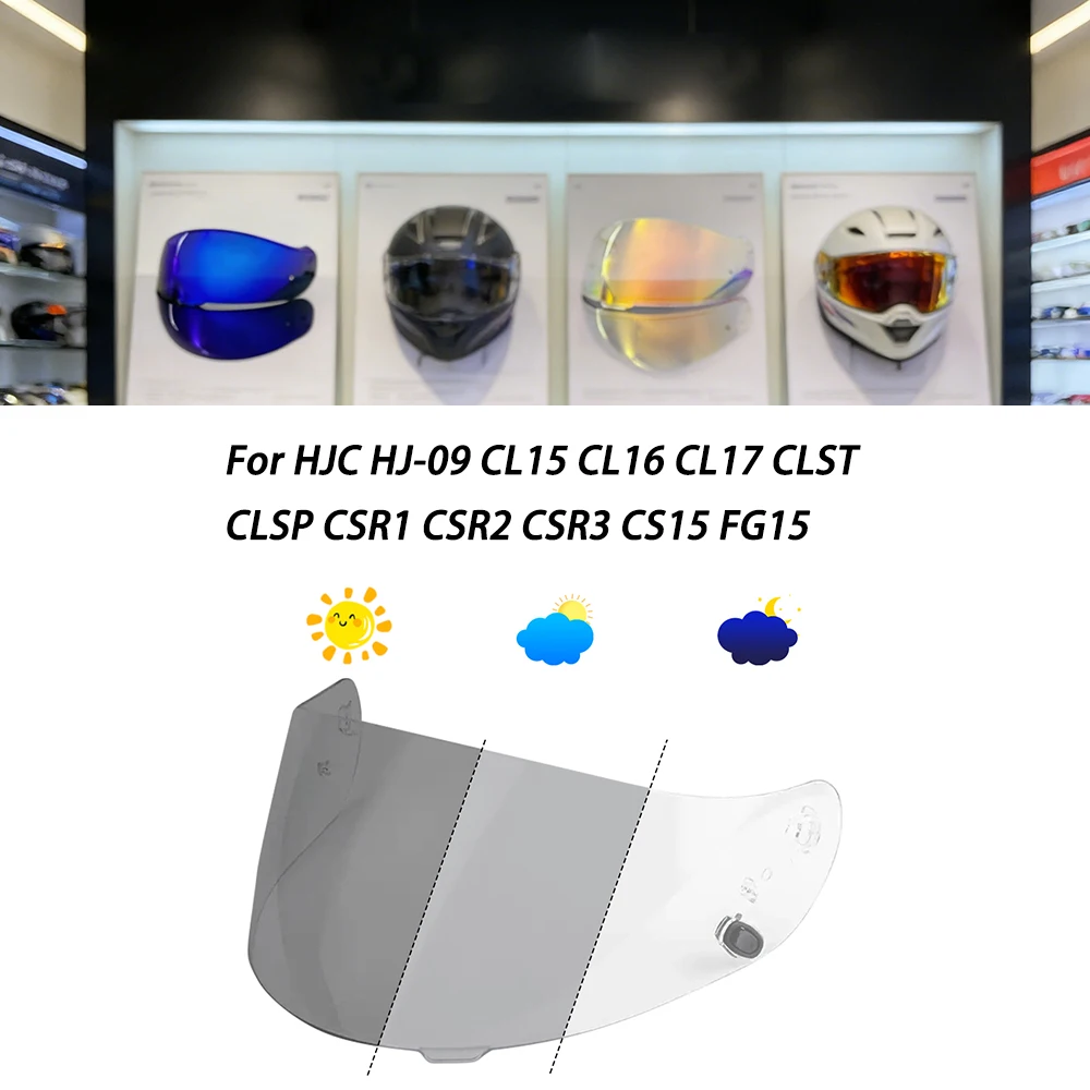 helmet Photochromic Visor Anti-UV PC visor Lens HJ-09 hromic Smoke Dark Visor For HJC CL 15 16 17 CLST CLSP CS R1 R2 R3 CS FG 15