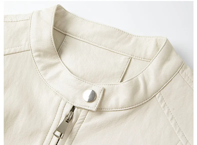 VIMLY Women's Leather Short Jacket 2026 Autumn Round Neck Fashion Coats Elegant Casual Loose-fit Female Windproof Outwears 31533