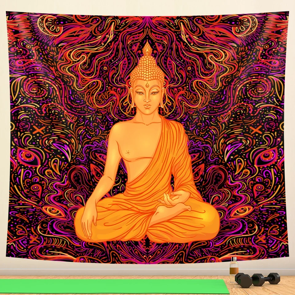 Indian Buddha Meditation Chakras Home Decor Tapestry Hippie Bohemian Decor Mandala Bedroom Sheet Yoga Mat Sofa Blanket