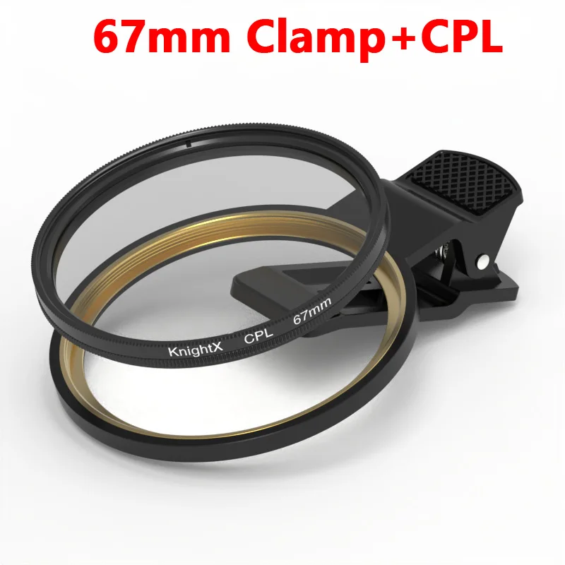 Profesjonalny uchwyt na telefon z klipsem i filtrem CPL do telefonu komórkowego