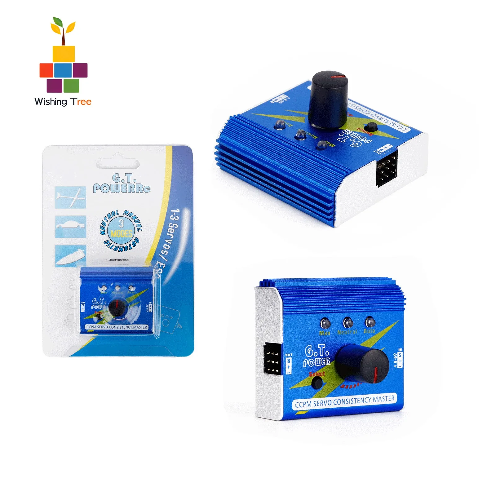GT Power Multi Motor ESC Servo Tester - 3 canales digital/analógico para RC avión coche barco
