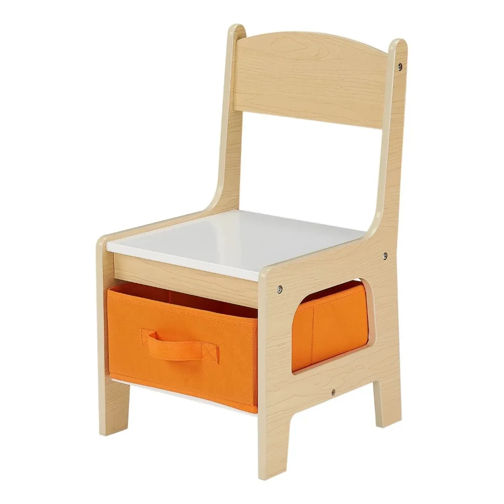 Mesa y silla para niños de Color Natural, Juego de 3 piezas, escritorio para computadora, escritorio de melamina para niñas, juego de juguetes para niños