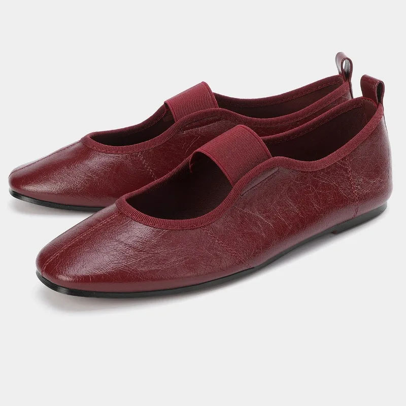 موضة الجلود الناعمة الباليه الشقق النساء جولة تو الراحة حذاء مسطح غير رسمي الإناث البغال موجزة العلامة التجارية ماري جين أحذية للنساء #1