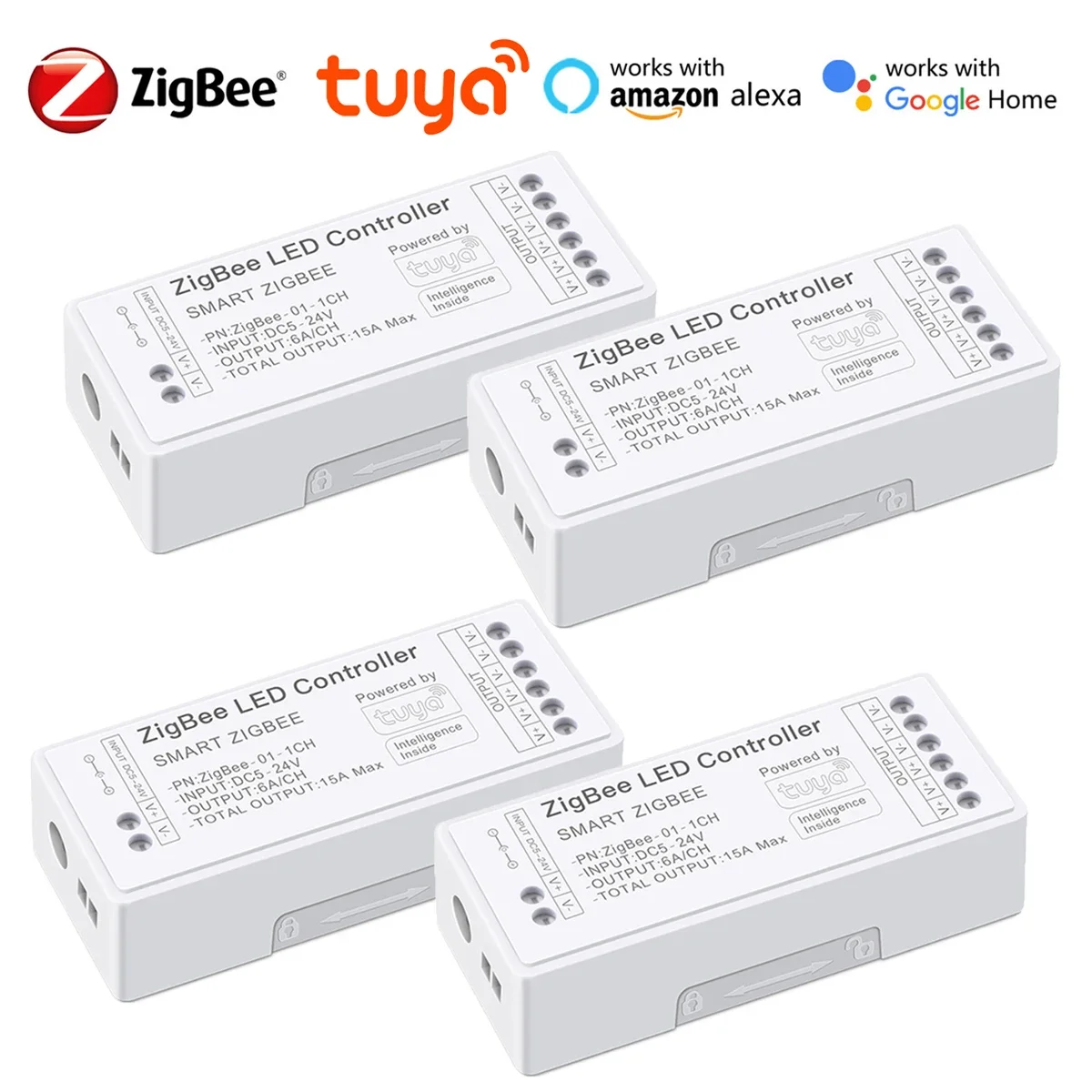 5-24V Smart Zigbee Controller Single Color/RGB/CCT/RGBW/RGBCCT LED Light Switch Dimmer for Tuya Smart Life,Need Zigbee3.0 Geteay