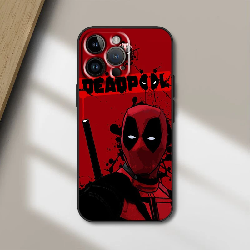 Marvel Avengers Deadpool For Apple iPhone 15 14 13 12 11 XS XR X 8 7 Pro Max Plus Mini Silicone TPU Soft Black Phone Case