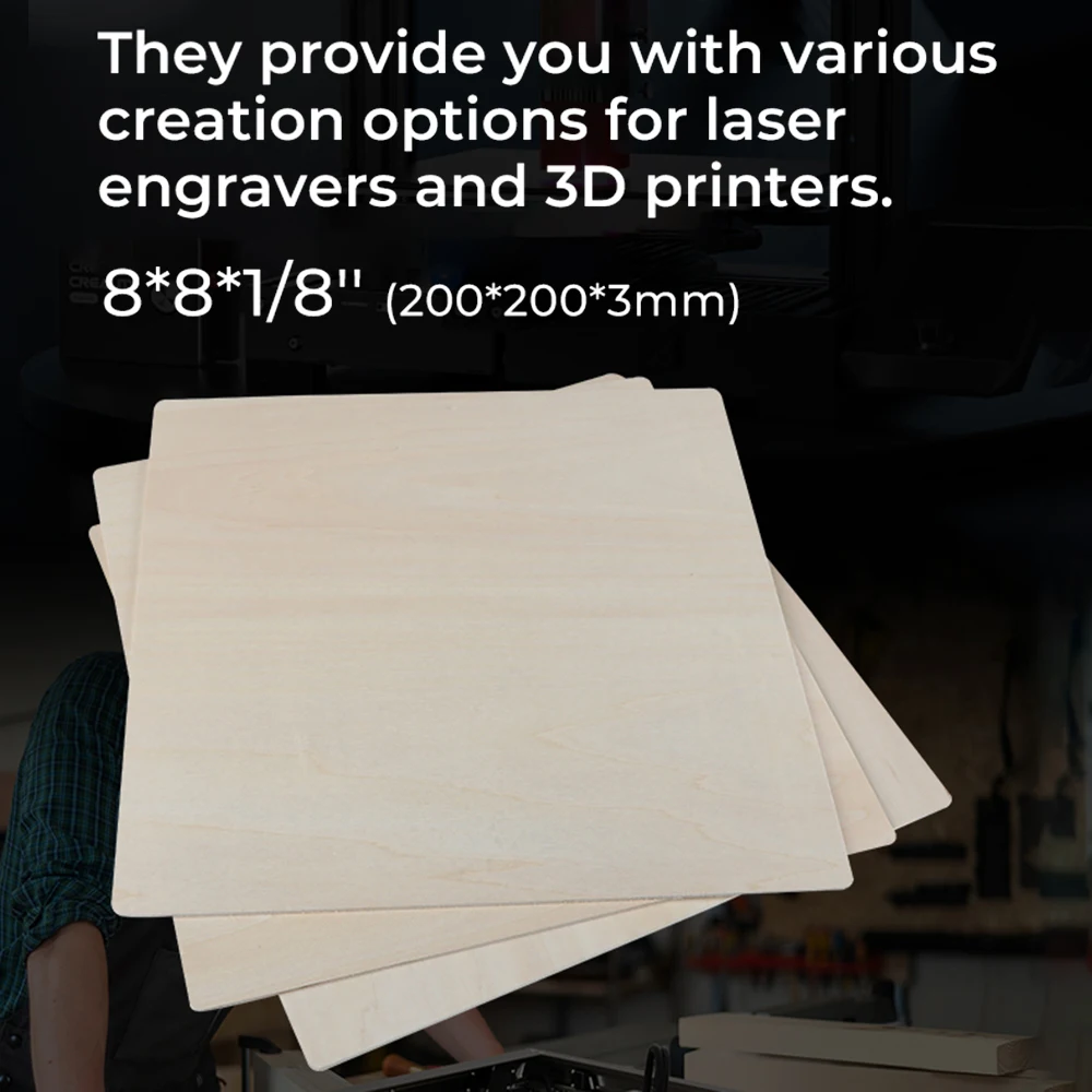 

10pcs Module Basswood Plywood Sheets 8x8x1/8'' Wood Pieces Materials Suitable for laser Engraving and Carving DIY Projects