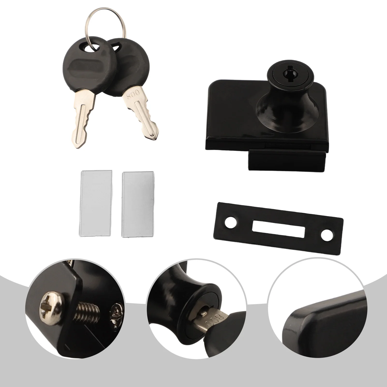 Suitable For 5-8mm Thick Glass Display Cabinet Lock Cabinet Lock With Key 1 Key Opens Multiple Locks For Cabinets