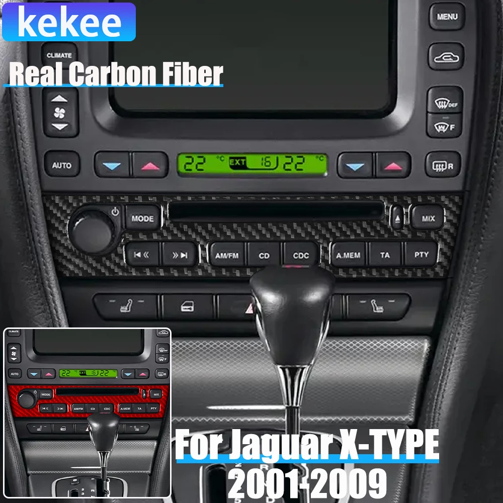 

Настоящее углеродное волокно, автомобильные аксессуары, центральная консоль, радио панель, декоративная накладка, мягкая наклейка для Jaguar X-TYPE X400 2001-2009