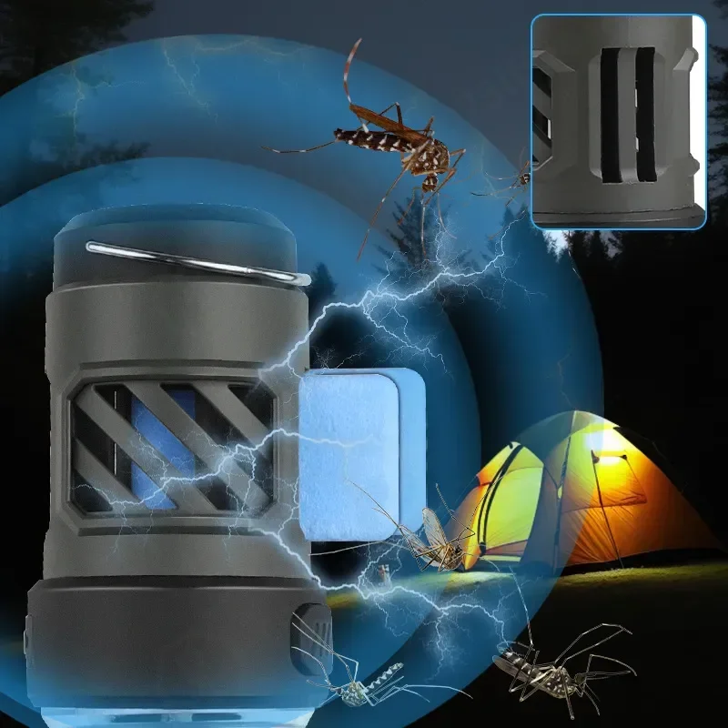 LED Mosquito Repellent Camping Light Outdoor Flashlight Multi-function Tripod Camp Light Portable Lantern for Hiking Tent