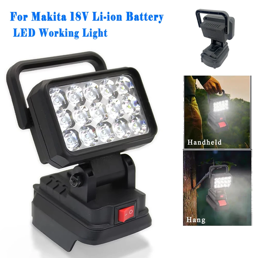 

Аксессуары для электроинструментов для литий-ионного аккумулятора Makita 18 В, 15 бусин, светодиодный рабочий свет, аварийная лампа, фонарик, прожектор BL1830