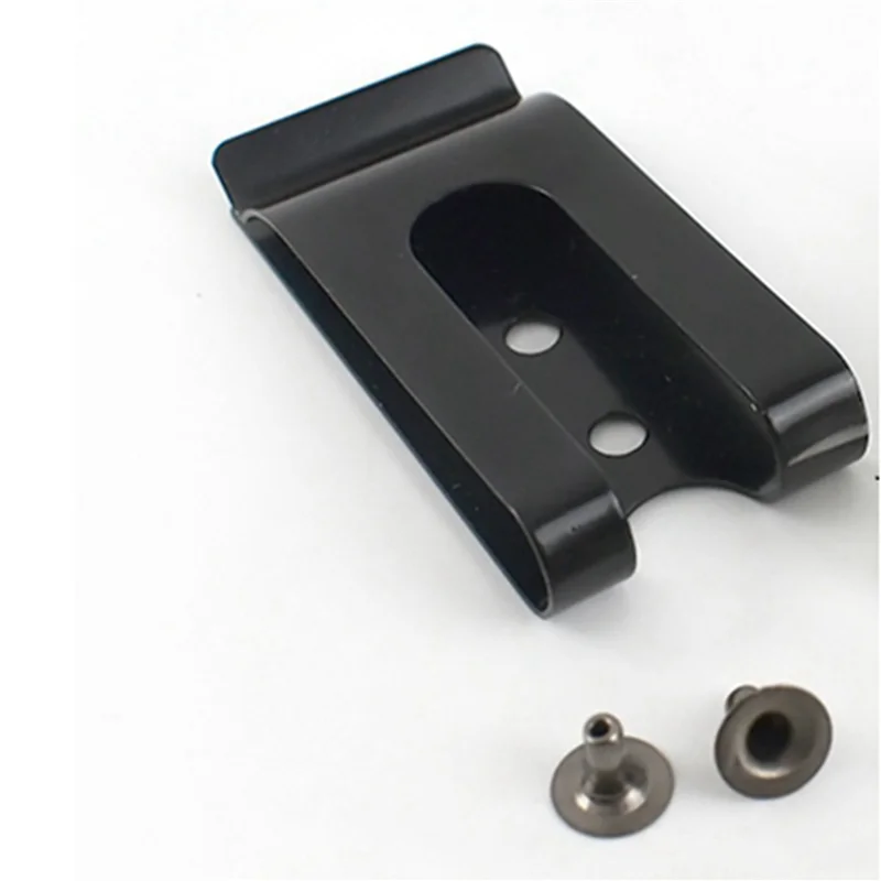 

AB41-40Pcs 56X25mm Double Holes Metal Spring Belt Sheath Clip Clasp Buckles Accessories With 8Mm Cap Studs Screws