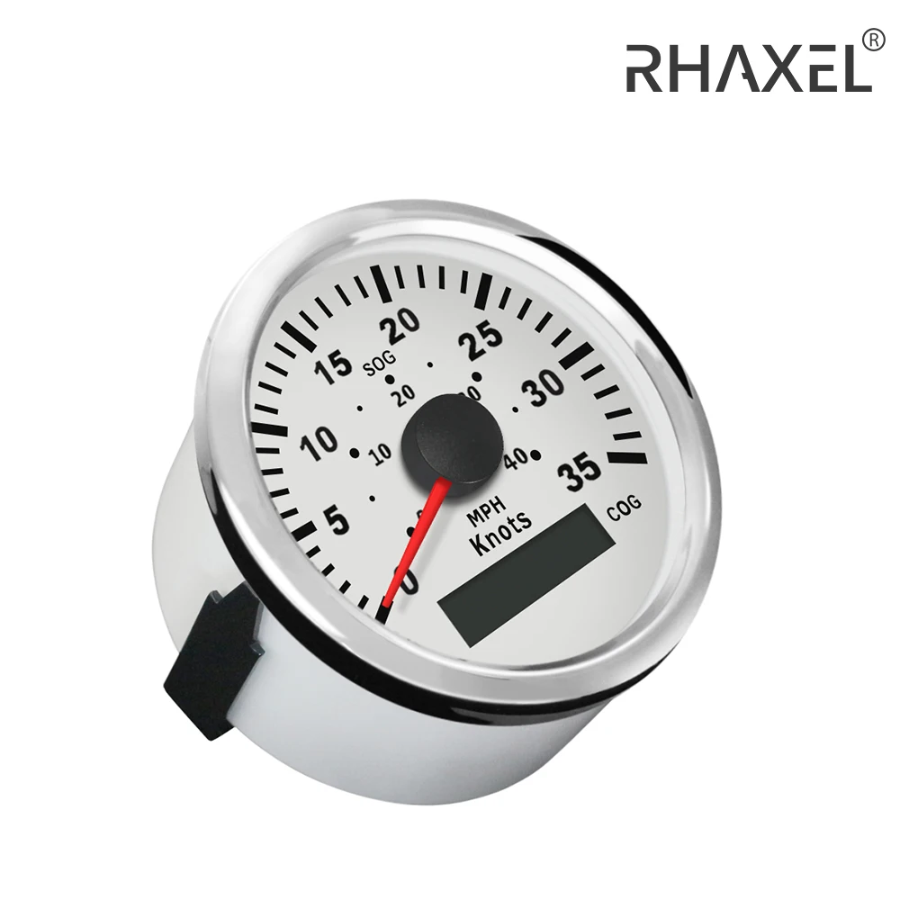 RHAXEL Marine Universal 85mm 0-15knots 0-17MPH 0-35Knots 0-40MPH 0-70knots 0-80MPH GPS Speedometer with Course for Boat 9-32V