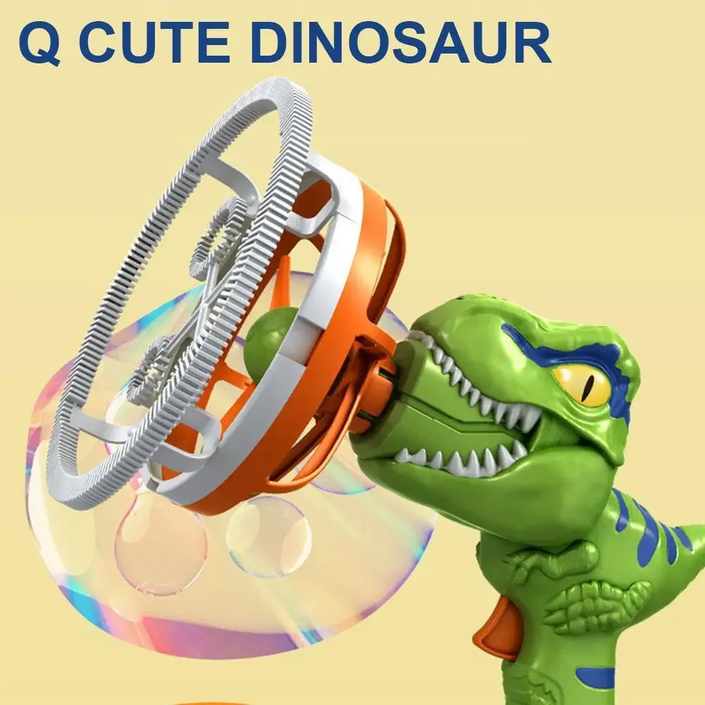 2 In 1 Bubble Machine Dinosaur Electric Soap Bubbles In Bubble Maker Guns Toy Childrens Outdoor Games for Kids Boys Girls Kids