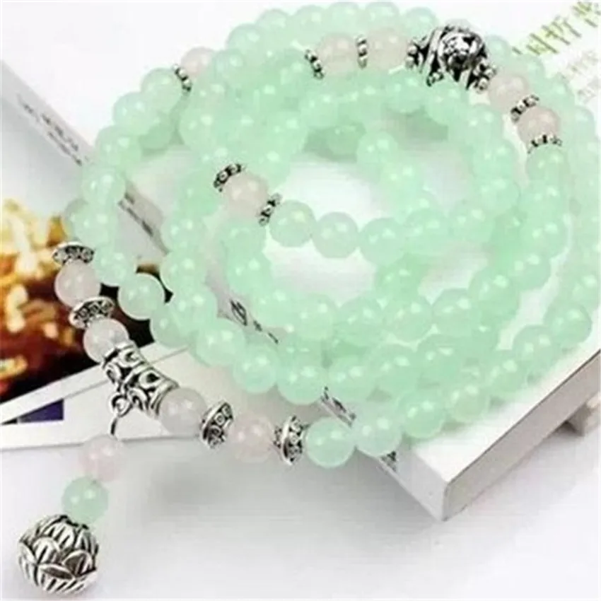 Green Chalcedony Bracelet Eco-friendly Bangle Teens Men Link Trendy Gift Chain Unisex Prayer