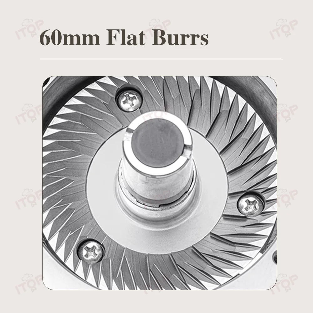 ITOP CG-022T Кофемолка 60 мм с плоскими заусенцами, сенсорный экран, количественное время, одинарная и двойная чашка, 250/750 г, бункер, опционально