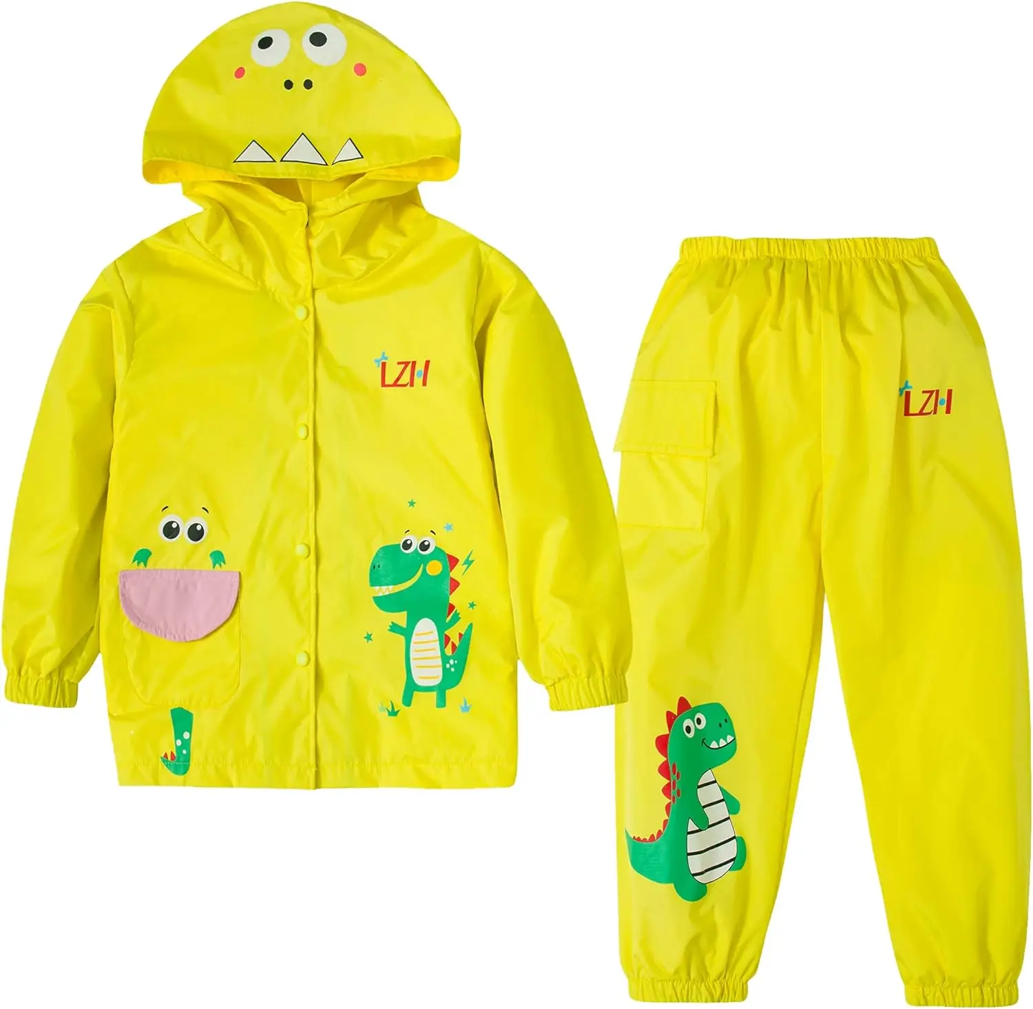 Herbst Winter Einhorn Druck Wasserdichte Kapuze Jacke + Hosen Anzüge Kinder Mädchen Jungen 2 stücke Casual Outdoor Regenmantel Sets Für kinder – Detail 10