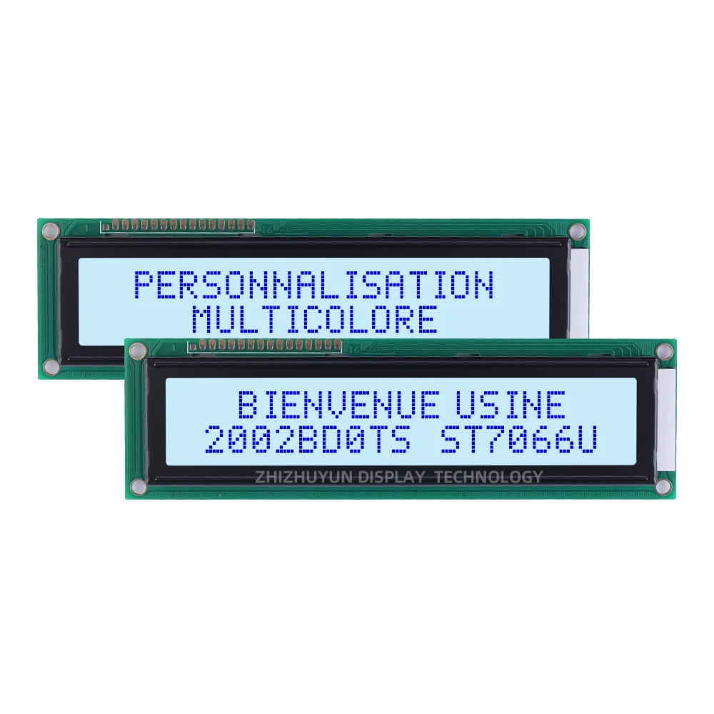 Supporta la personalizzazione del modulo LCD europeo 2002B pellicola grigia testo nero 20*2 20 x2 2002 tensione 5V 3.3V opzionale