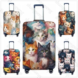 Cute Face Cat pattern Travel Luggage Cover Elastic Suitcase Trolley Protector Cover dust cover Suitcase Case For 18-32