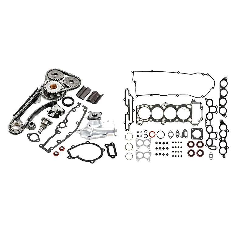 #￥forHS9819PT-1 Timing Chain Kit + Complete Head Gasket Overhaul Set Fit 1.6L GA16DE DOHC Inline Four Engine Replacement Parts