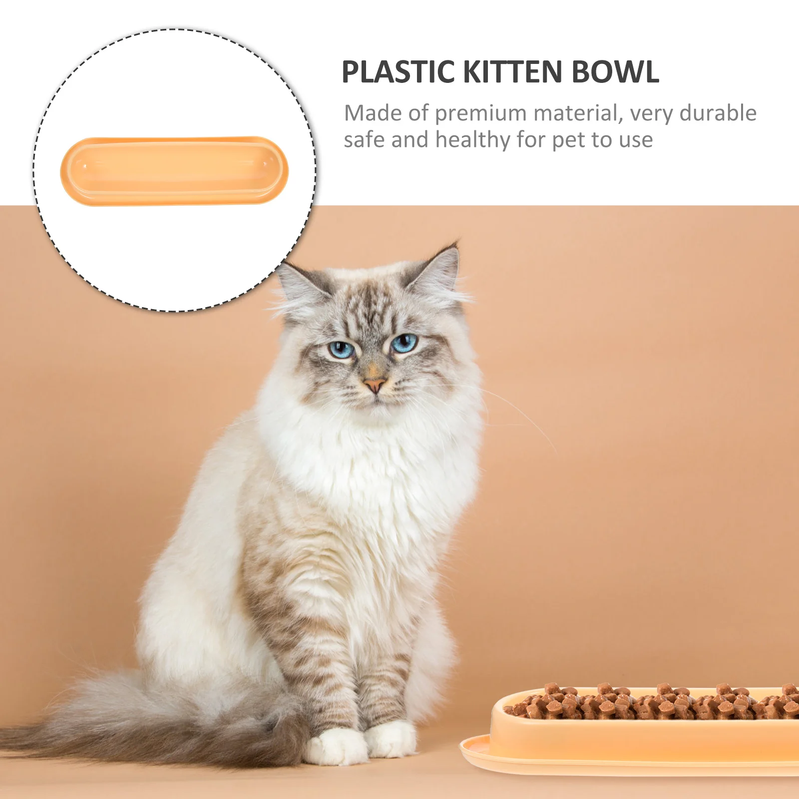 

Plastic Pet Bowl For Cats Dogs, Anti-Skid Feeding Bowl, Smooth Easy Clean Kitten Puppy Accessory Household Pet Supply