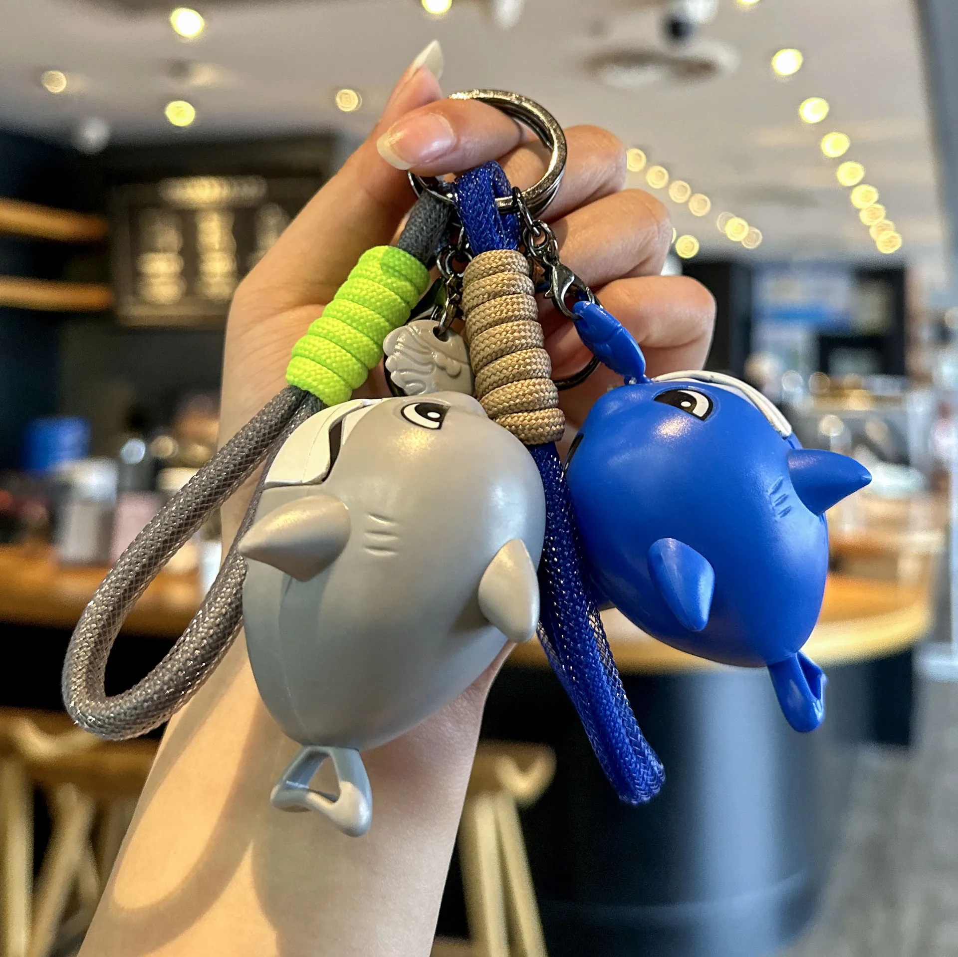 Pull Line Shark Keychain Pendant Keychain Simulation Removable Mouth Shark ABS Keychain Toy Anti-stress Schoolbag Pendants