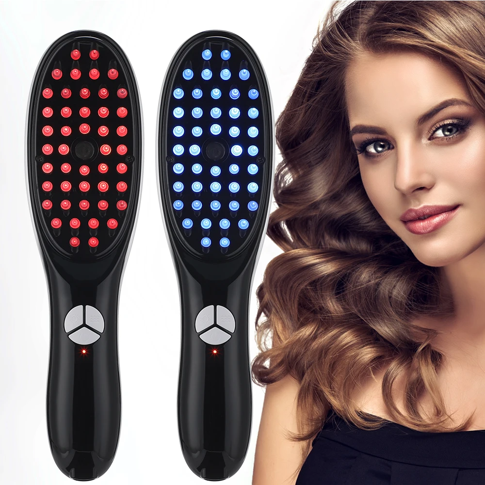 Electric Spray Massage Comb Micro Current Head Meridian Massager Anti Hair Loss Physiotherapy Red and Blue Light Nourish Scalp