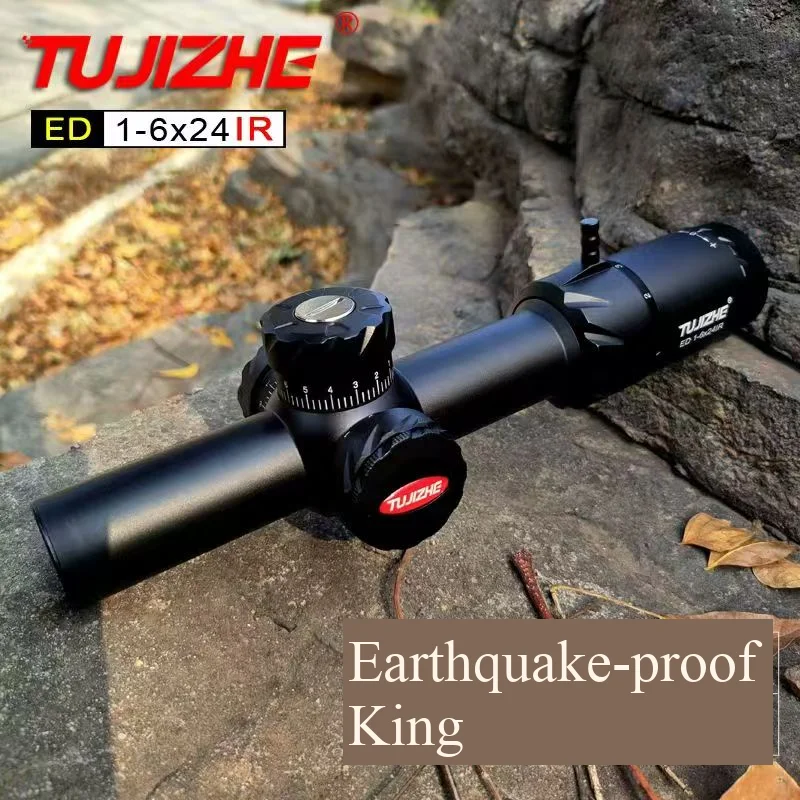 Telescopio para Exteriores Assault ED Seismic King 1-6x24IR HD con Retícula Ajustable y Luz Dividida, Assault ED1-6 Estándar, 20 Piezas