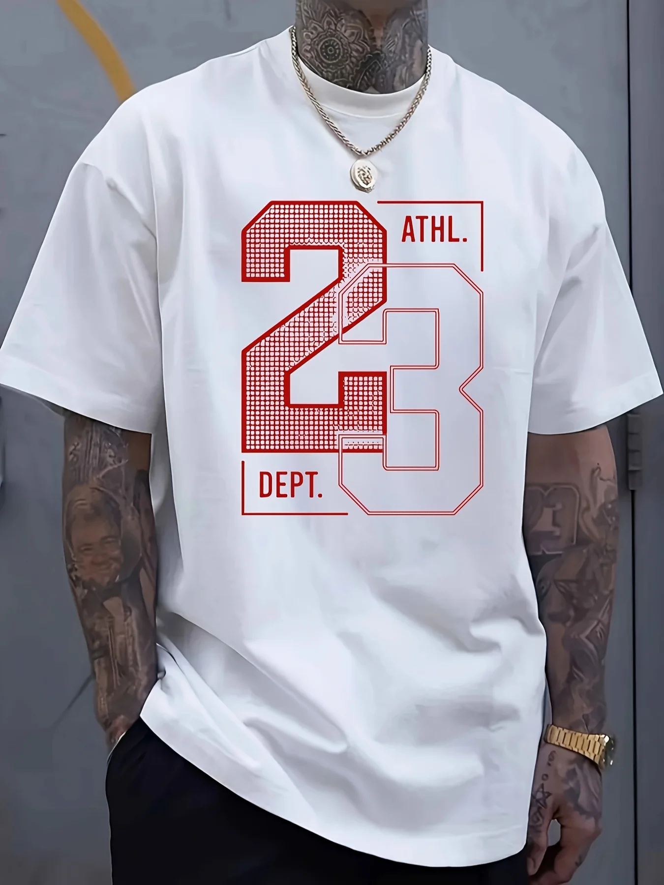 เสื้อยืดพิมพ์ลายผู้ชาย เสื้อยืดแขนสั้นผ้าฝ้ายแท้ ใส่สบาย ระบายอากาศดี แฟชั่นลายตัวอักษร