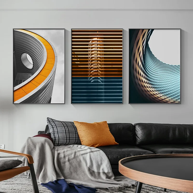 

3pcs/Set Abstract Building Canvas Poster Wall Art Picture Wall Decoration Hanging Paintings Modern Living Room Home Decoration